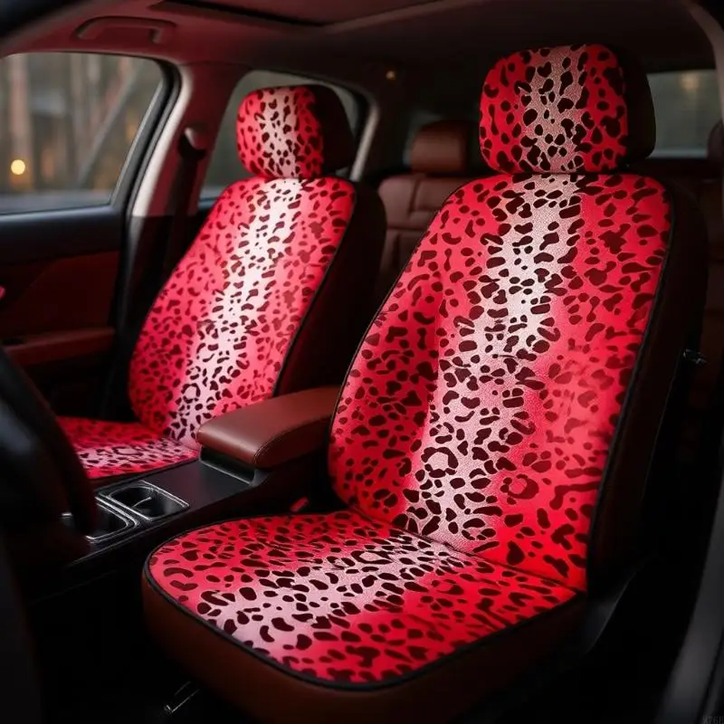M76E Leopard Print Car Protector Polyester Fabric Universal For Most Vehicles