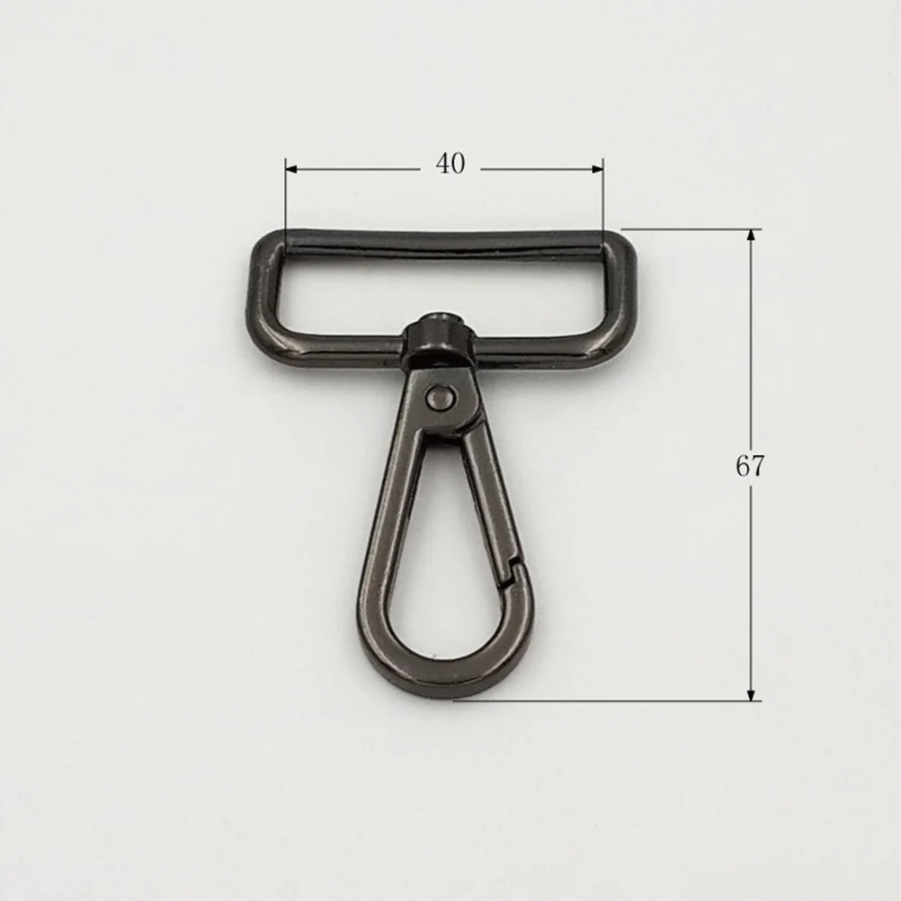 10Pcs Keychain Hooks with Swivel D-rings Heavy Duty Snap Lobster Claw Clasp Hooks for Lanyard(Black)