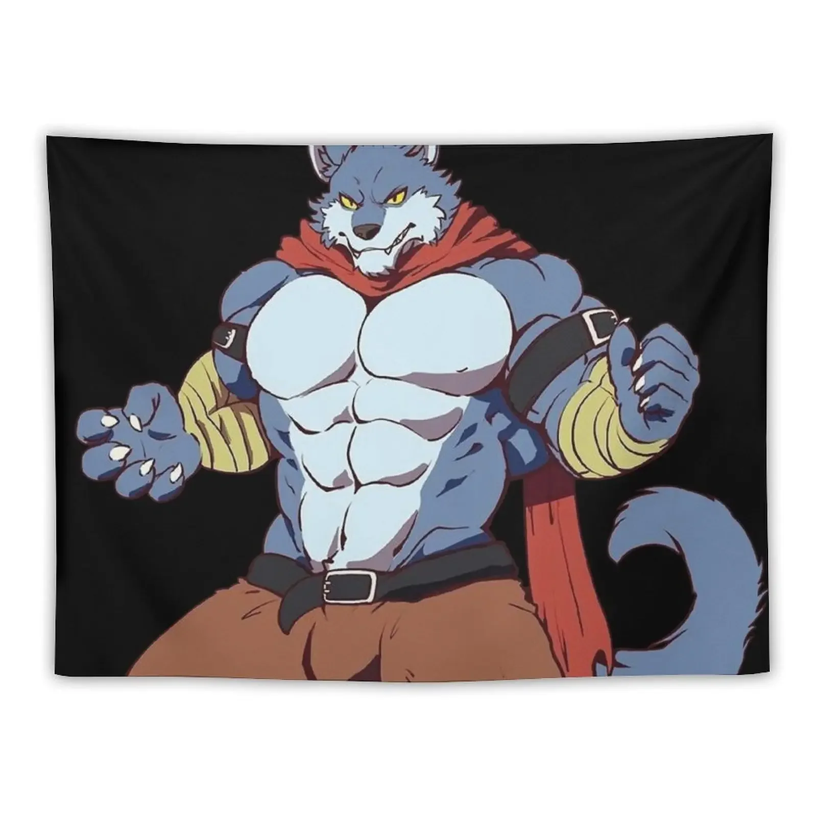 

sexy furry bara wolf, masculine bara, bara Tapestry Decorative Wall Mural Decorative Wall Aesthetics For Room Tapestry