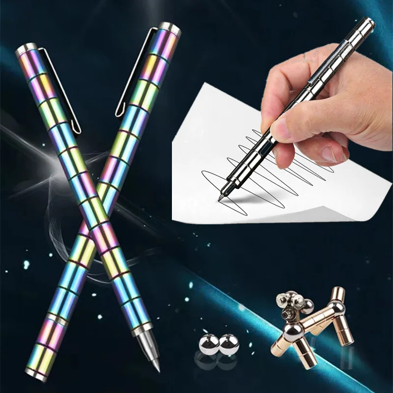 Antistress Fidget Pen with Magnetic Stylus Pen Writing Deformable Toy Stress Reliever Finger Spinning Gifts