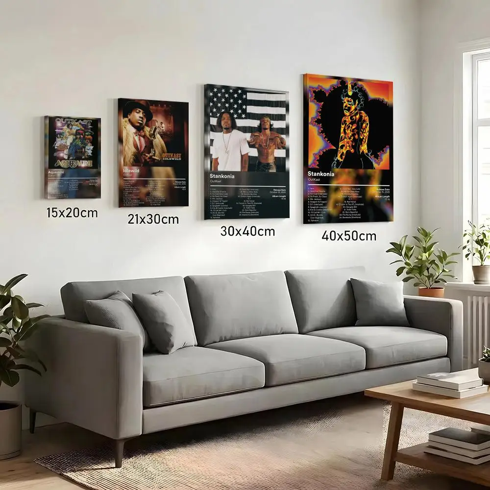 O-Outkast Album Cover  Singer Painting Calligraphy HD Canvas Print Poster Wall Art | Optional Frame | Modern Hallway Decor