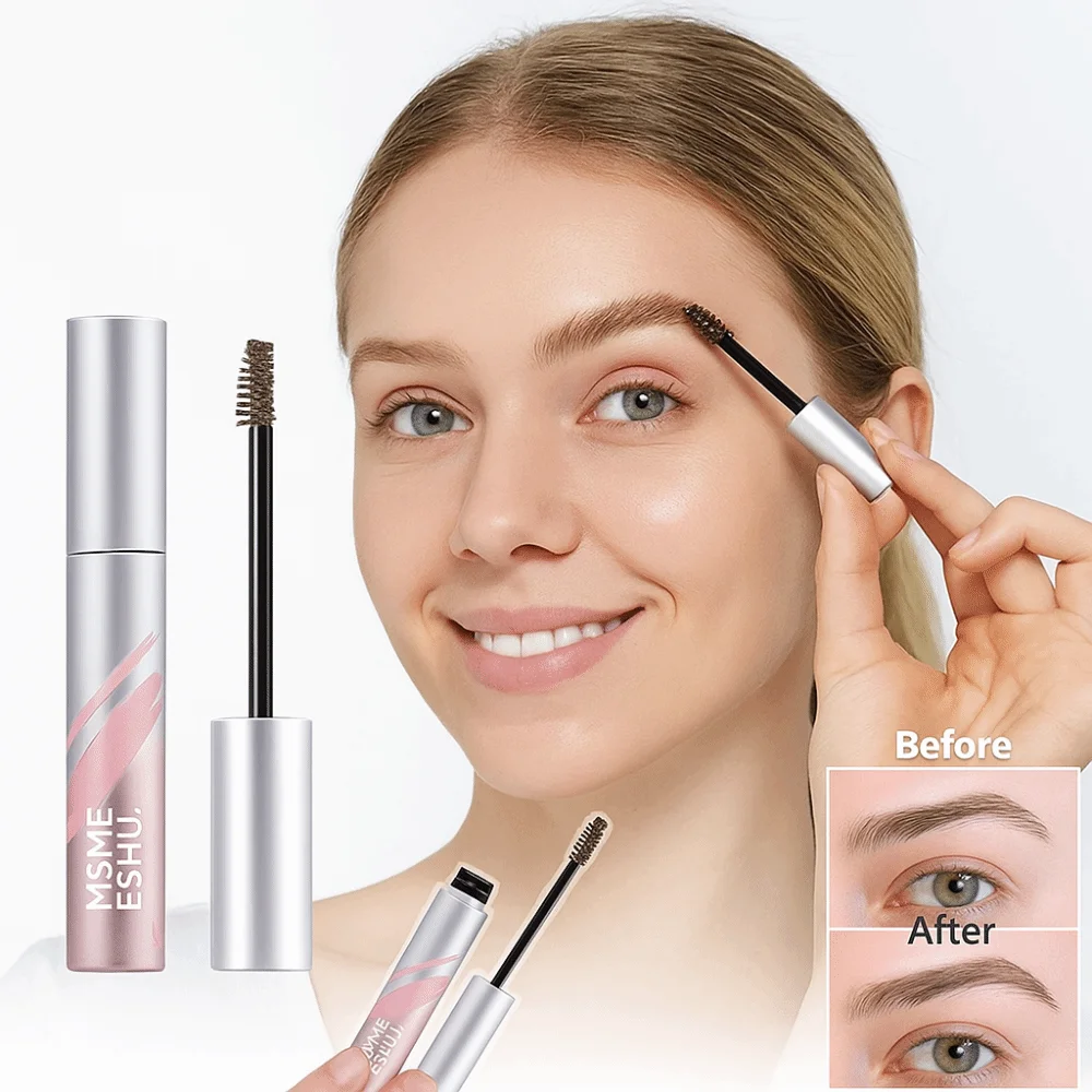 Crema colorante per sopracciglia naturale a tintura rapida resistente al sudore con pennello pieghevole Matita colorante per sopracciglia Mascara per sopracciglia impermeabile a lunga durata Ragazze