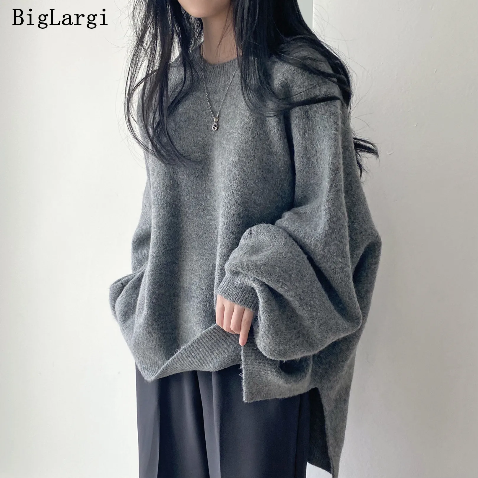 Lazy Style Oversize Femme Pullover Tops Office Lady Soft Long Sleeve Autumn 2024 OL Warm Chic Women Knitwear Sweaters Jumpers