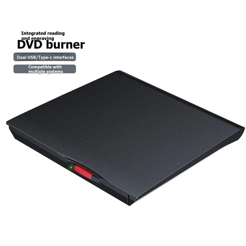 DEEPFOX External USB DVD Burner Drive-Portable CD/DVD Writer Dual Interface For PC Compatibility