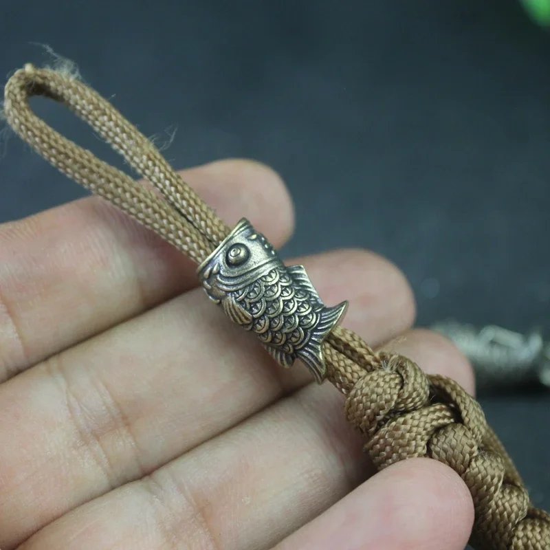 

Brass Koinobori Knife Beads Carp Koi Fish EDC DIY Paracord Woven Lanyard Outdoor Pendants Umbrella Rope Bracelets Accessories