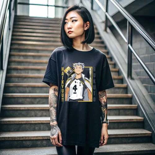 Imagen 2 del producto Camiseta Kotaro Bokuto Haikyuu anime jugador de voleibol camiseta negra 021