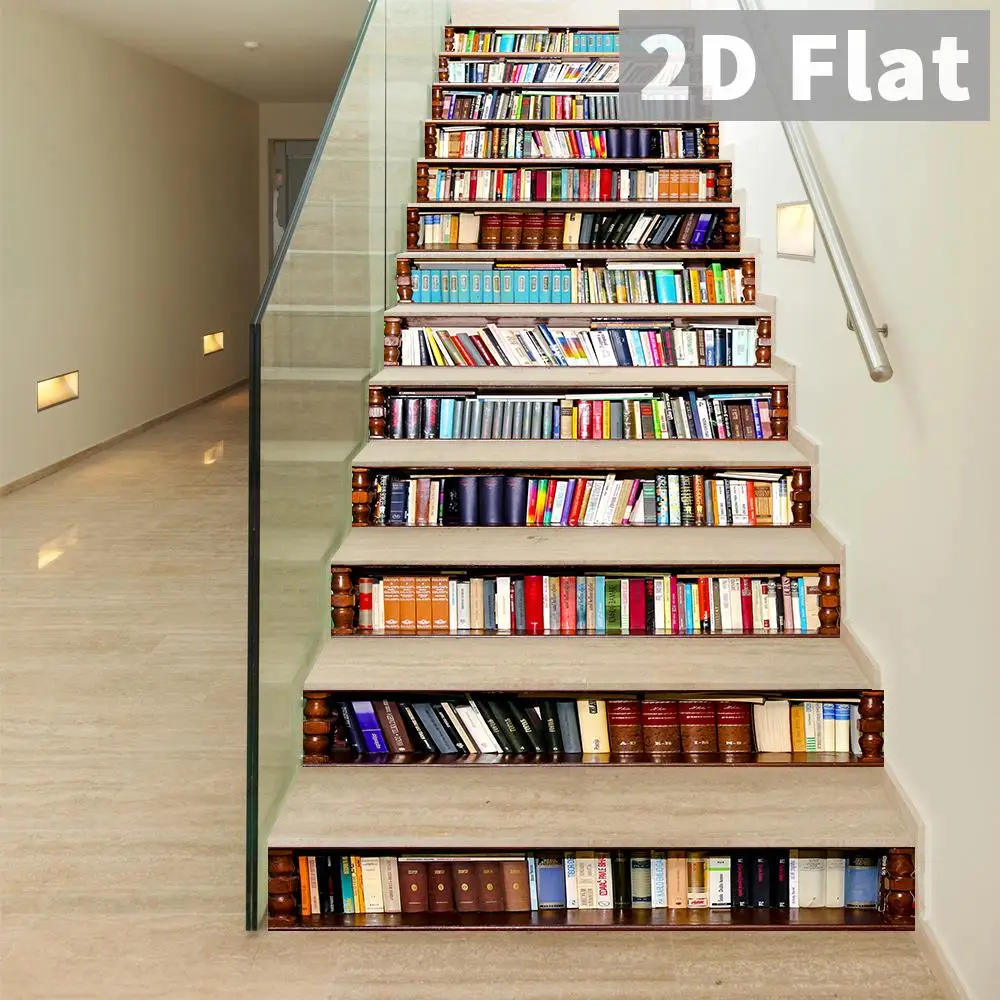 13pcs Vinyl Staircase Stickers - Peel and apply immediately, decorative decals for home staircase makeover, 7.08x39.37 inches