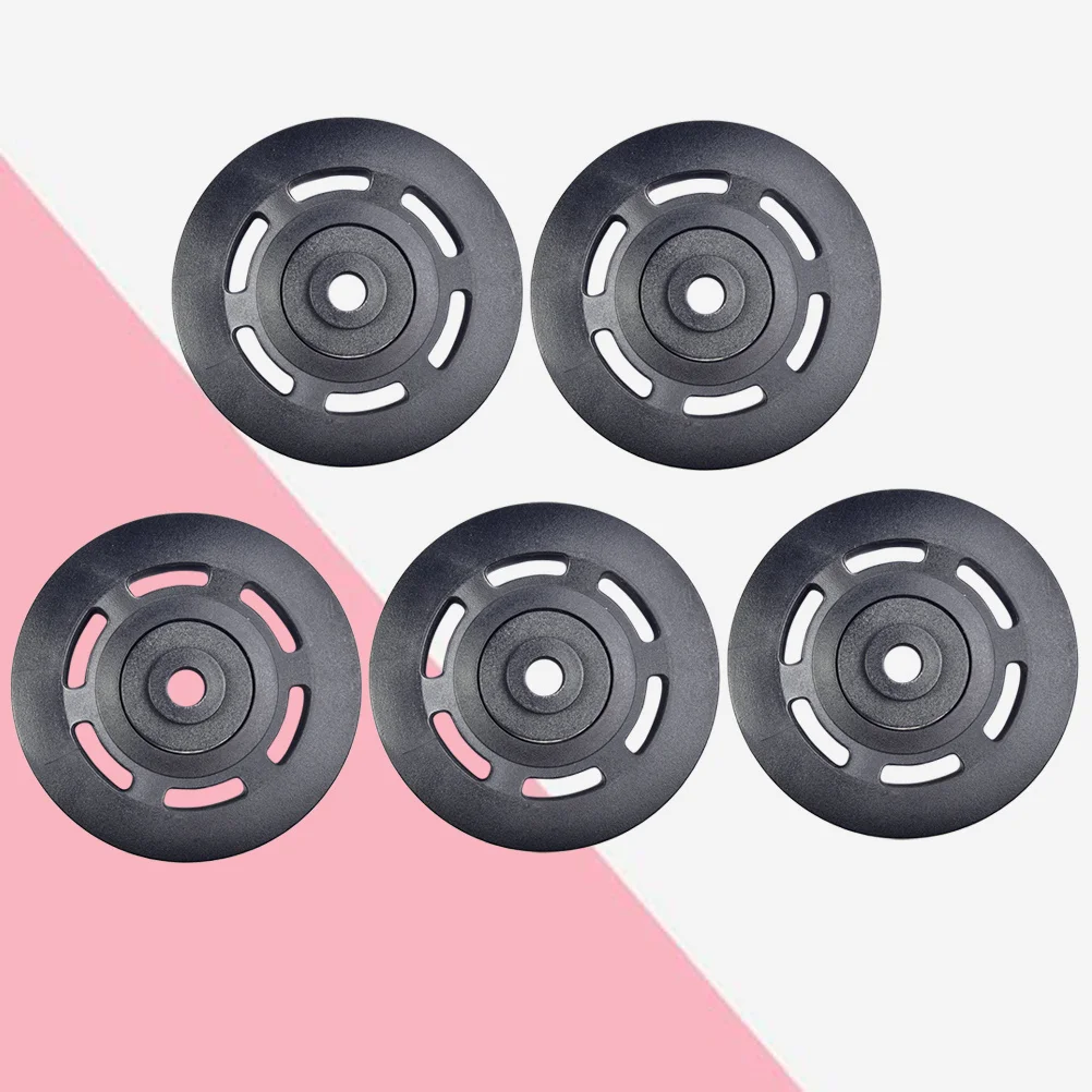 

5Pcs Black Nylon Pulley Wheel 90Mm Diameter 22.5mm Width Flexible Lightweight Replacement Part for Gym Machines