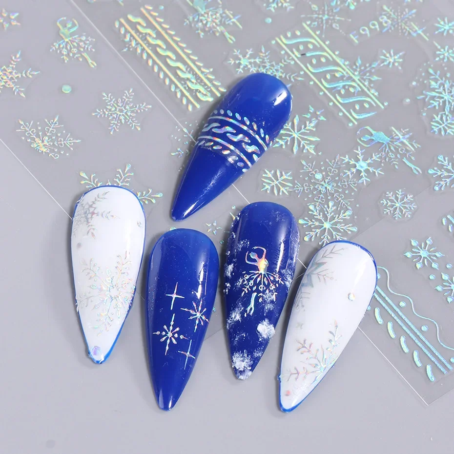 Winter Schneeflocken Nail Art Aufkleber Cartoon Santa Claus Elch Weihnachten Aufkleber DIY Maniküre Aufkleber Weihnachten