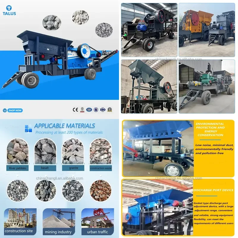 2026 CE Portable Quarry Stone Crushing Mobile Stone Jaw Crusher Hammer Crusher Line With Engine