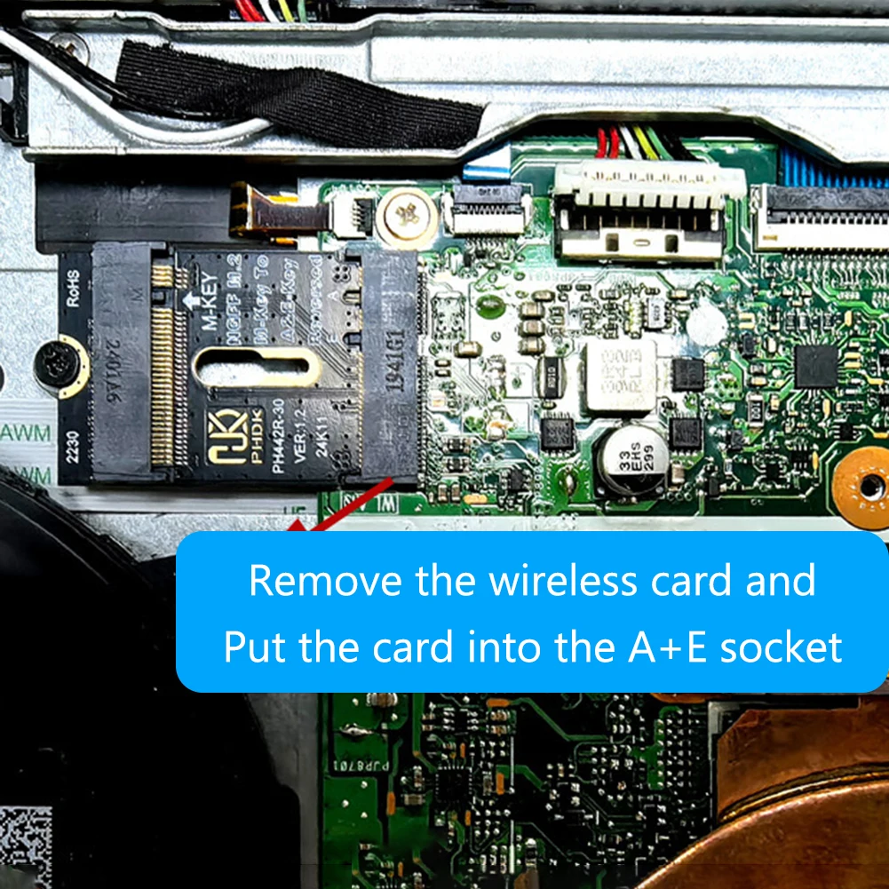 M.2 A+E - NVME SSD 어댑터 M2 WIFI 인터페이스 A/E 키 - M 키 PCIE 4.0 라이저 카드 (브래킷 포함) M2 WIFI 인터페이스 NGFF A+E-키