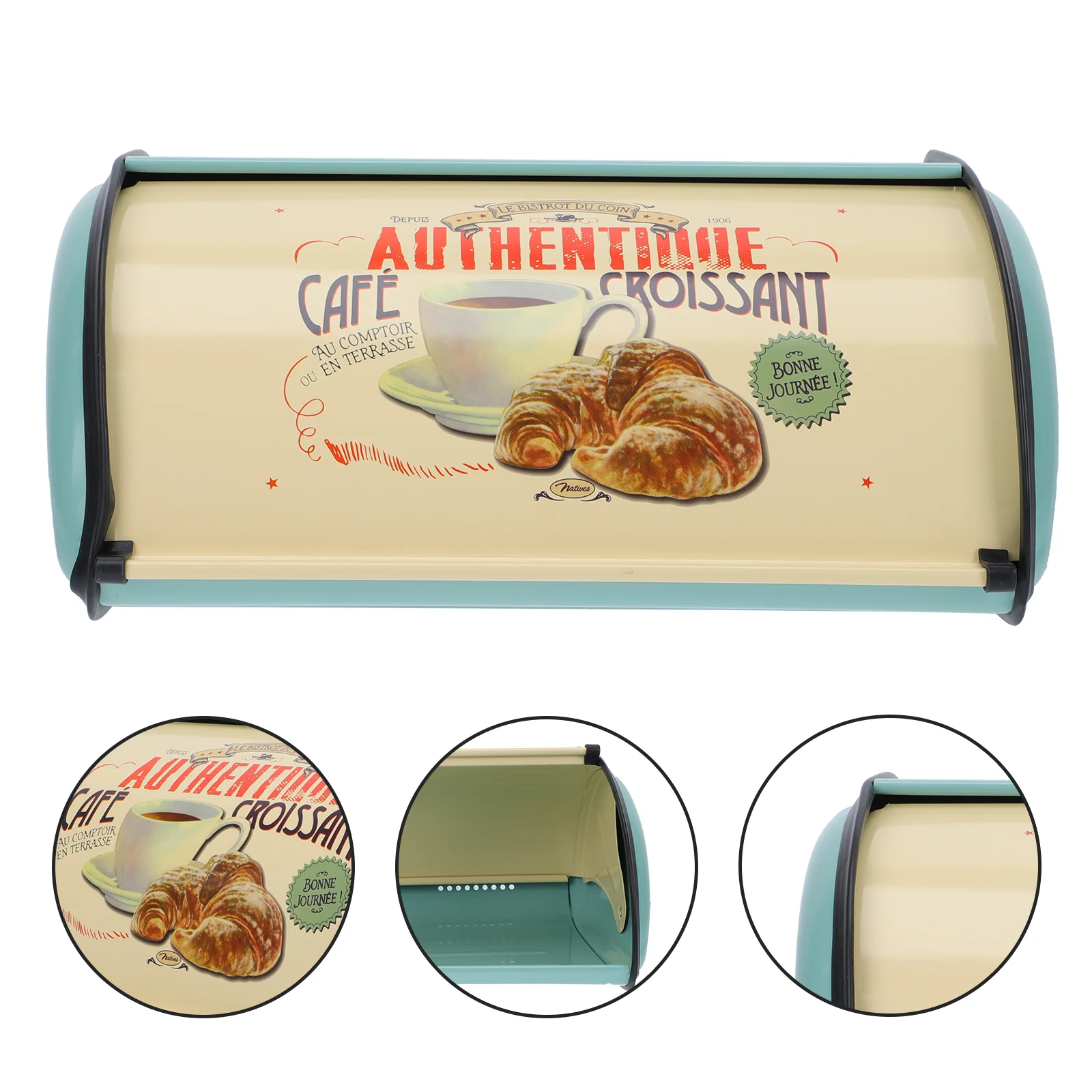 

Bread Box Loaf Kitchen Food Container Holder Organizer Bins Storage Iron Case