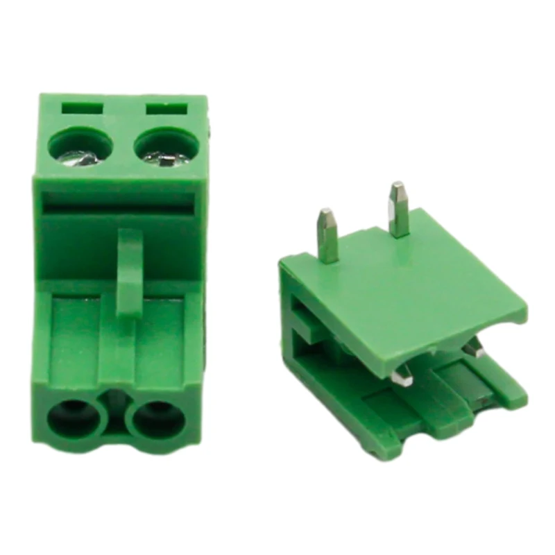 10 sets ht5.08 2pin Right angle Terminal plug type 300V 10A 5.08mm pitch connector pcb screw terminal block