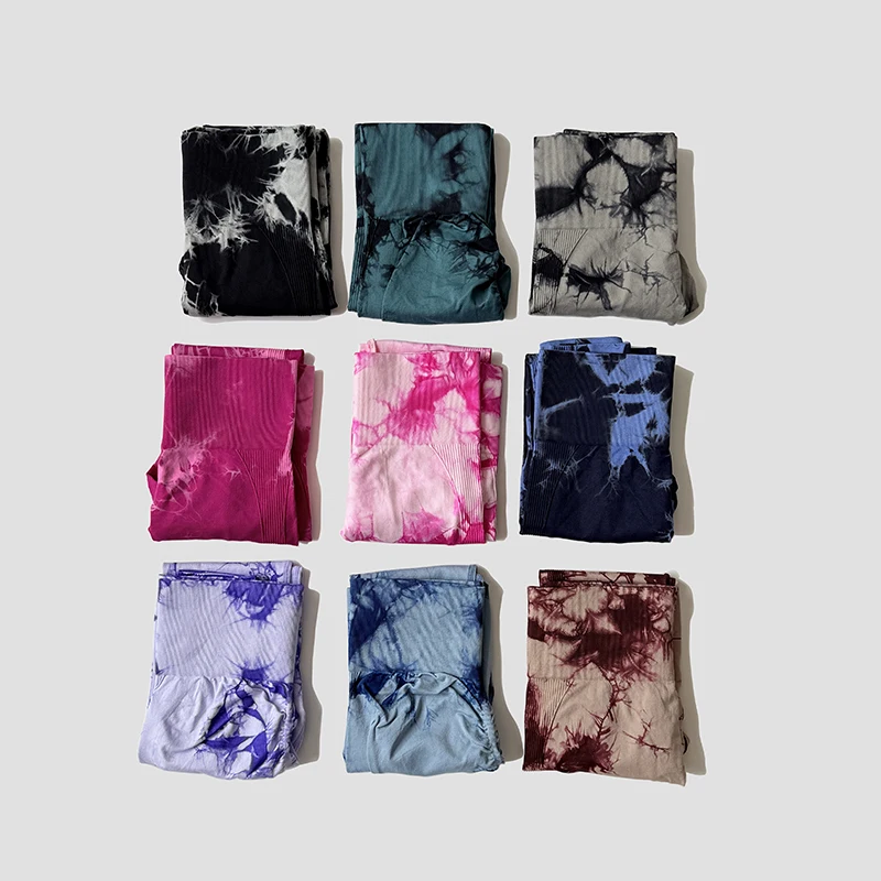 Tie Dye Seamless Leggings For Women High Waist Yoga Pants  Scrunch Butt Lifting Tights Fitness Workout Leggins Gym Clothing image 2