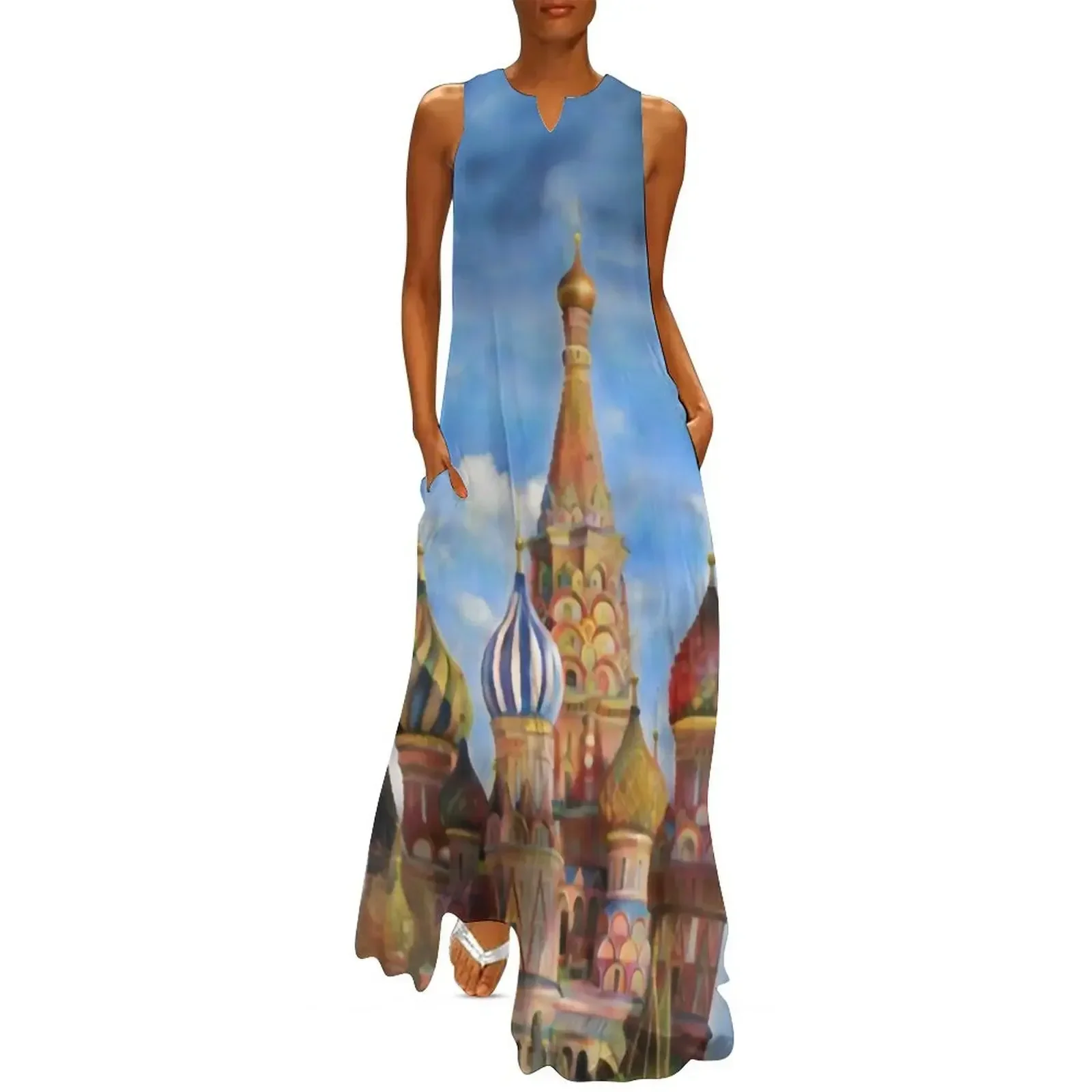 

St. Basil's Cathedral Long Dress women clothing 2025 new arrivals Female dress Dress women