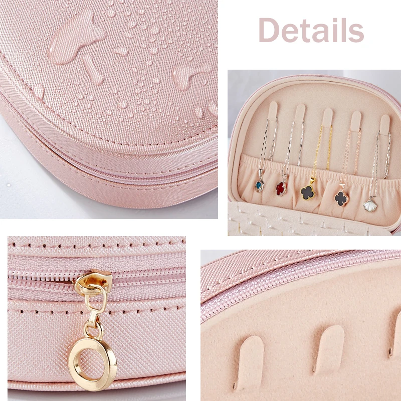 New Jewelry Boxes Portable PU Leather Candy Color Organizer Display Travel Jewelry Case Boxes Earrings Necklace Ring Jewelry Box