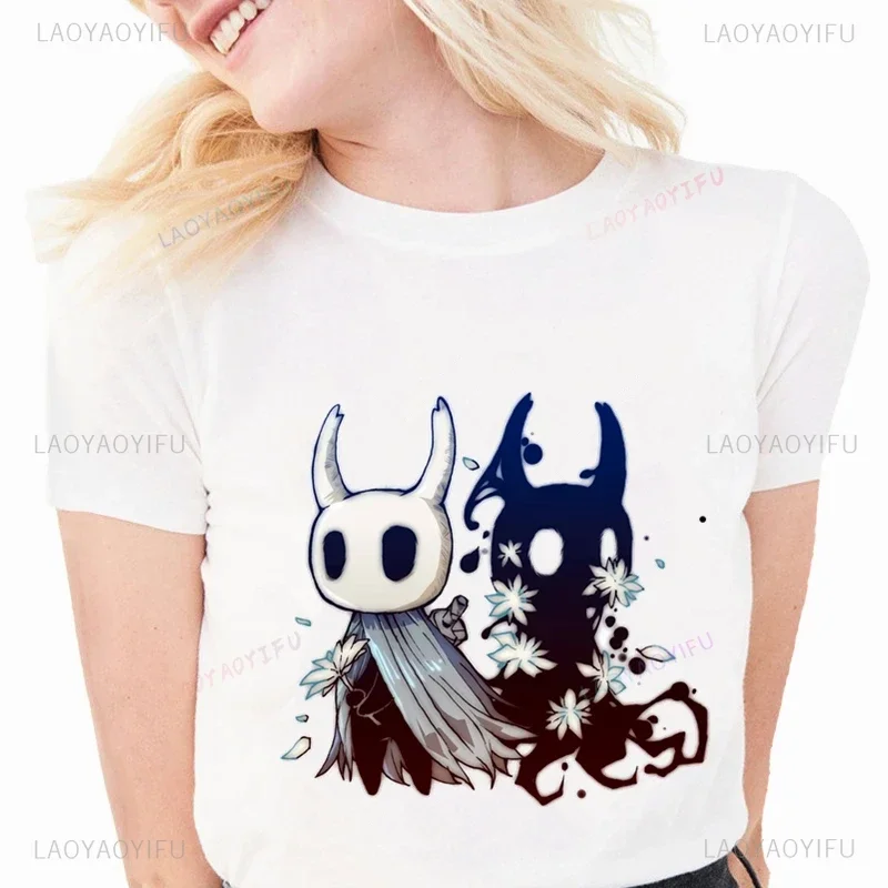 

Hollow Knight Graphic Tee for Men Women 100% Cotton Gaming Streetwear T-Shirt Anime Style Casual Harajuku Fashion Top
