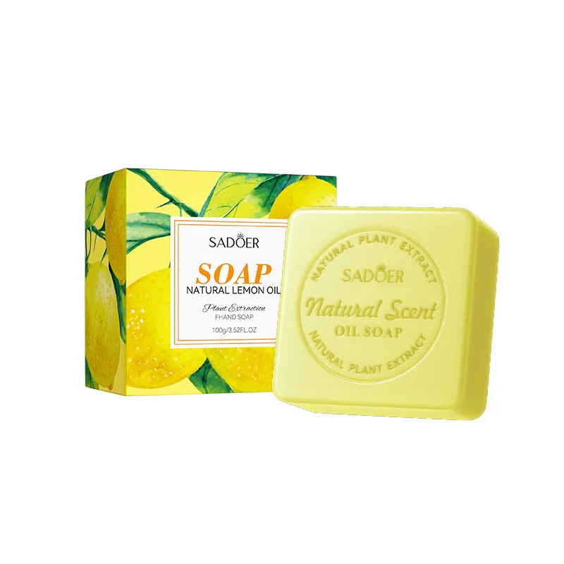 

1Box Lemon Essential Oil Soap Deep Body Cleaning Even Skin Tone Skin Lightening Soap Handmade Control Moisturizing Skin Care