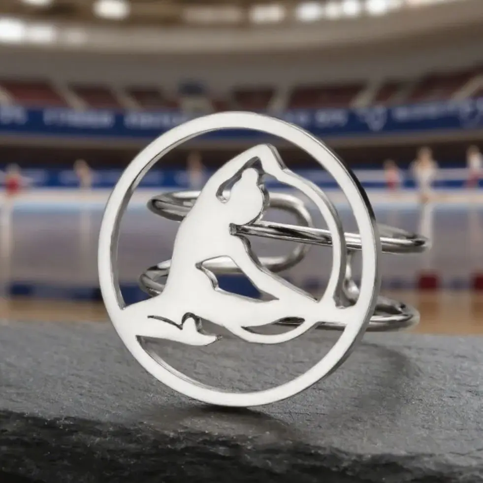 Unift Unique Design Rhythmic Gymnastics Rings for Women Stainless Steel Open Ring Trendy Gymnast Sport Jewelry Graduation Gifts