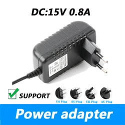 Power Adapter AC100-240V 15V 800MA 15V 0.8A UK Plug AU Plug 5.5*2.1MM Power Supply Lighting Transformer