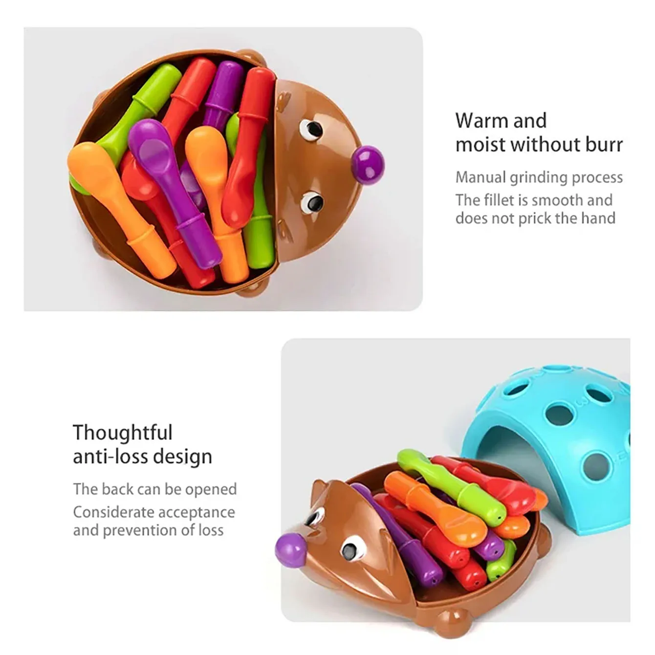 Hedgehog Montessori Brinquedos Biomiméticos, Baby Concentration Training Puzzle, Fine Motor Sensorial, Spelling Brinquedos para Crianças, Presente