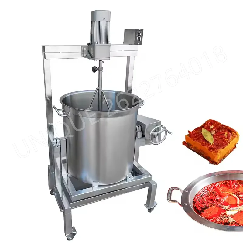 Electric Hot Pot Frying Machine Automatic Mixer Jam Boiling Sauce Machine Chili Sauce Deep Frying Filling and Stir Frying Maker