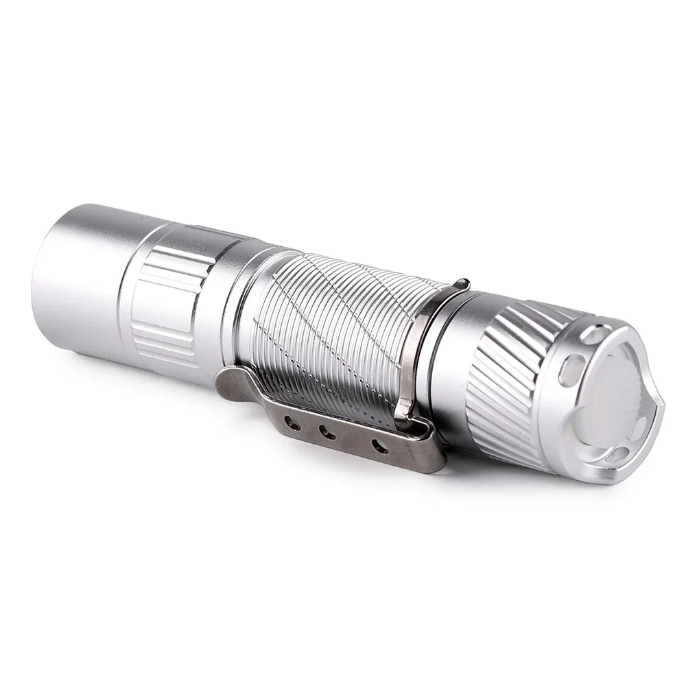 Imagem -03 - Prata Comboio t3 Led Lanterna Alta Cri para aa 14500 Mini Flash Light Tocha Camping Lâmpada de Trabalho Pesca 519a