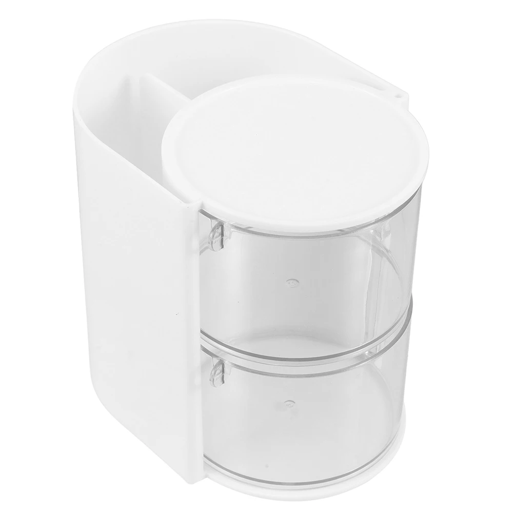 

Rotating Makeup Brush Holder Organizer with Drawer Cosmetic Makeup Organizers Countertop Makeup Organizer Storage for Vanity