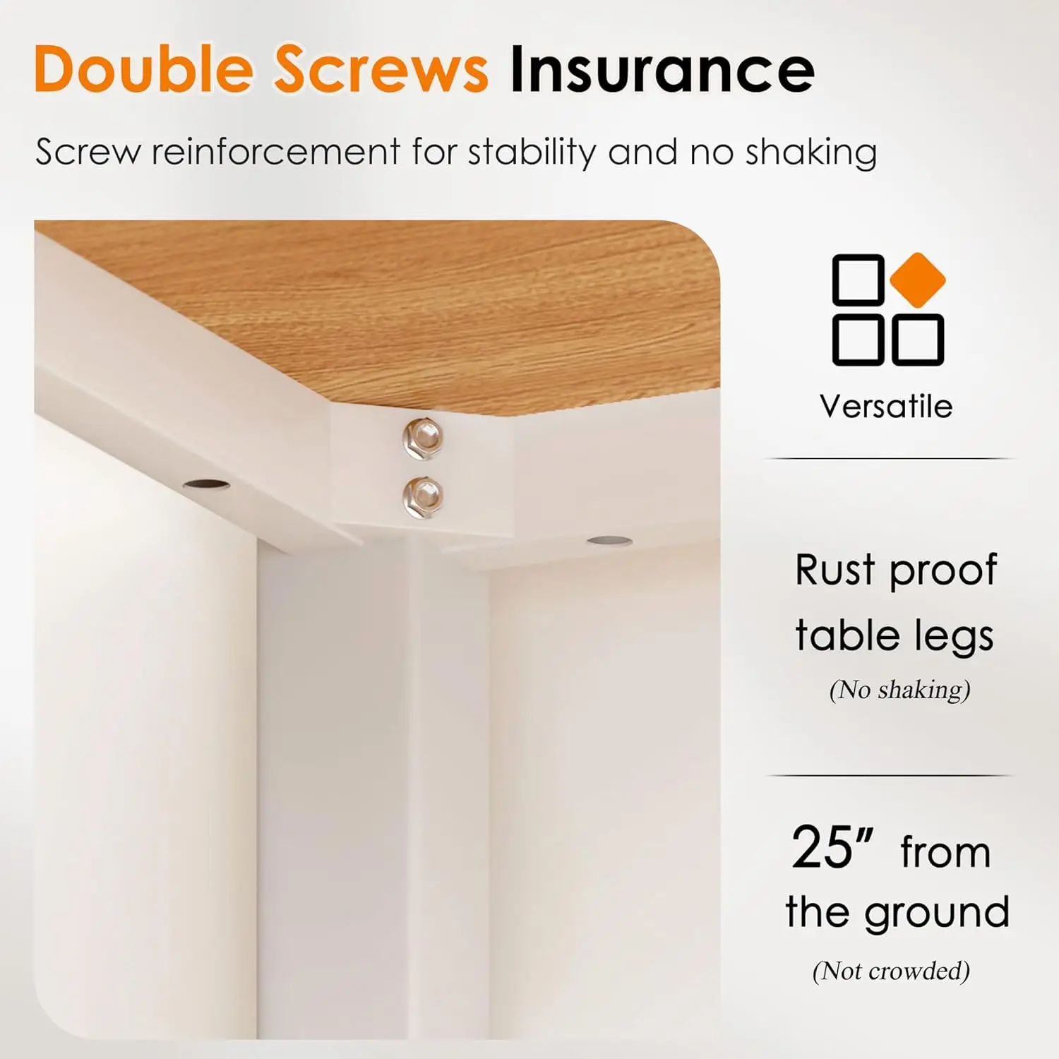 Large Computer Desk, Composite Wood Board, Decent and Steady Home Office Desk/Workstation/Table 54.3inch Teak White