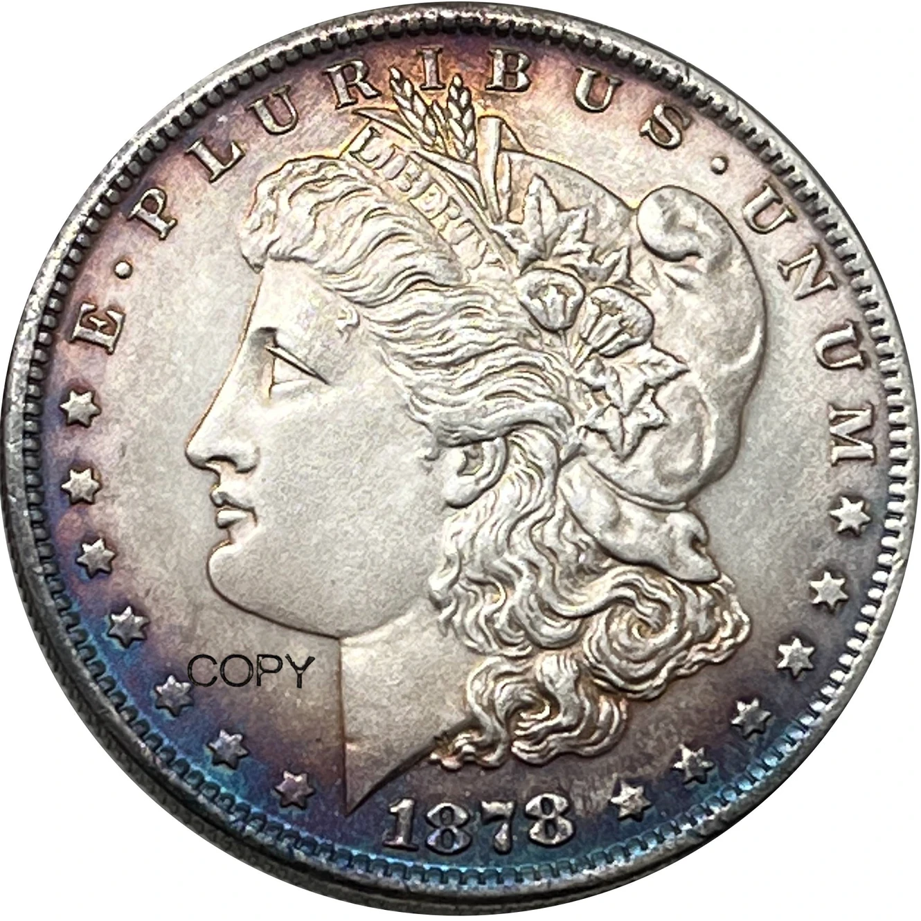 Moneda conmemorativa chapada en plata de un dólar Morgan, Moneda conmemorativa de la segunda guerra mundial de los Estados Unidos, 1878 S, 1 dólar