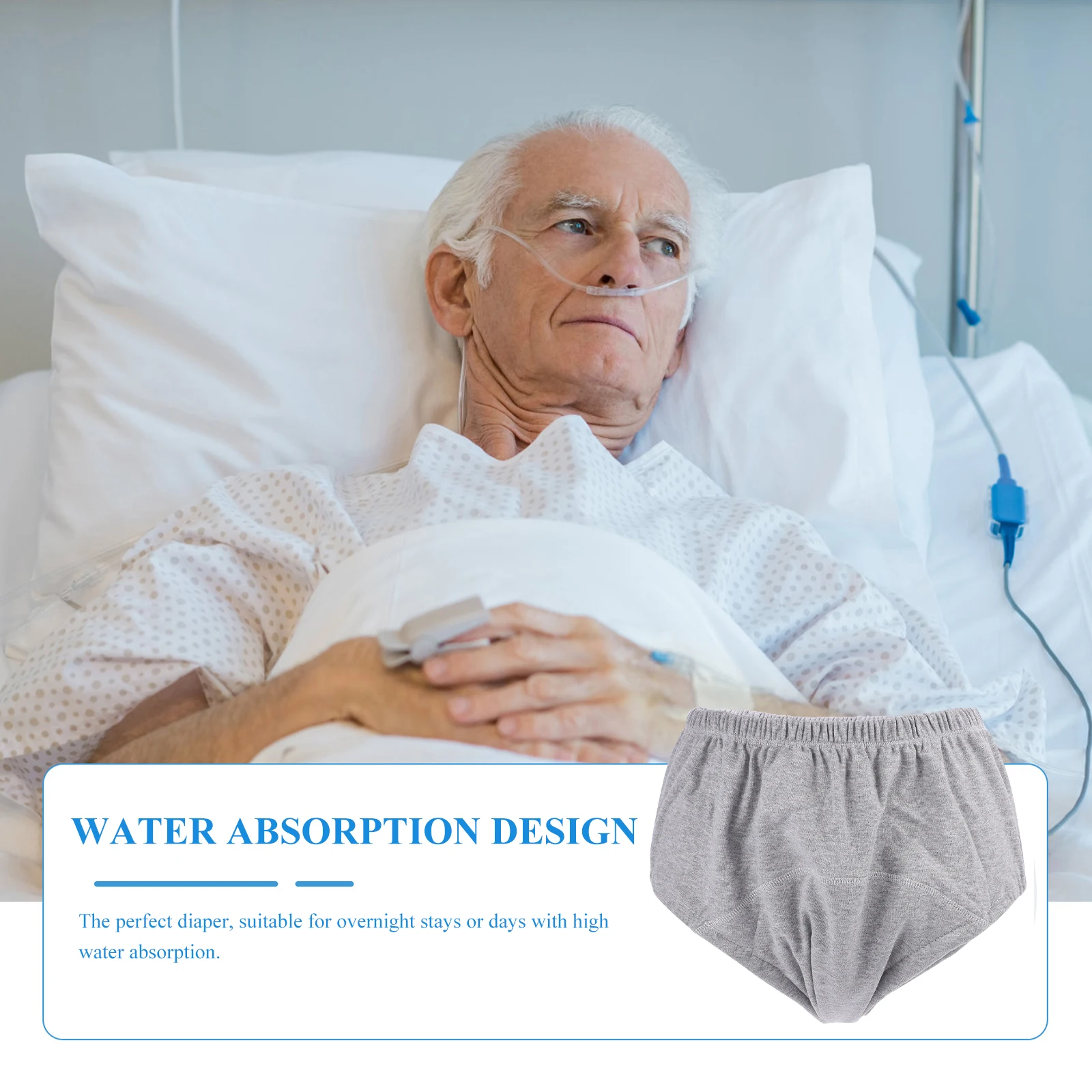 

1pc Adults Incontinence Shorts Reusable Washable Diaper Underwear Elderly Diaper Pads Patients Nursing Pants For Men