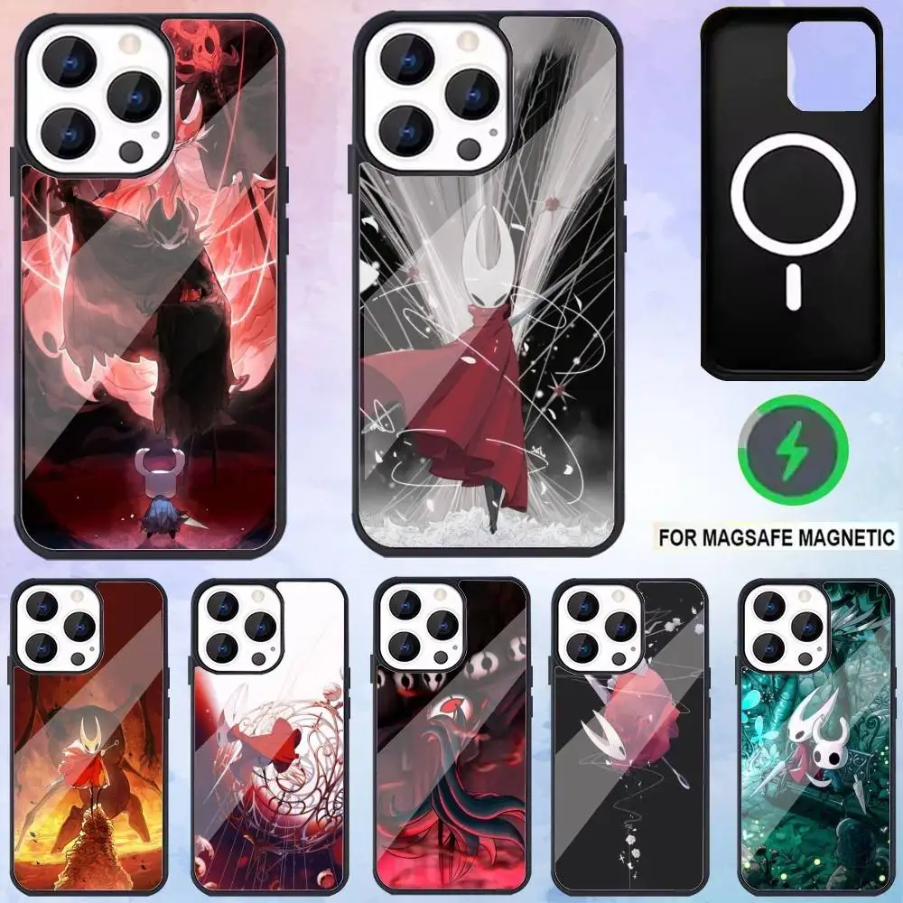 

H-Hollow K-knight S-silksong Phone Case For iPhone17,16,15,14,13,12,11 Plus,Pro Max Magnetic Magsafe Wireless Charging