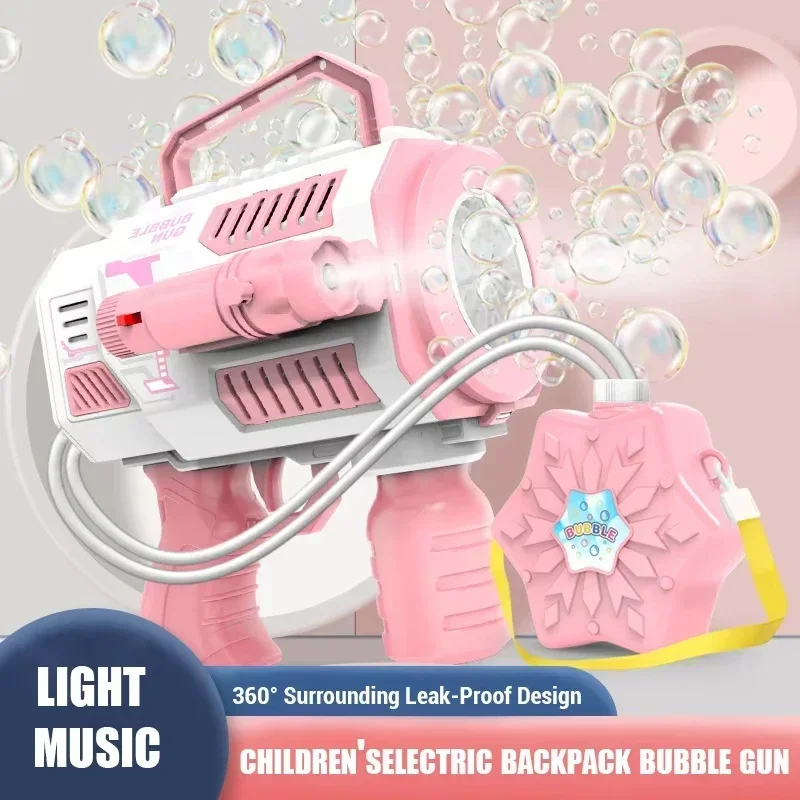 Automa Bubble Machine for Kids Luminescence Bubble Gun Rocket Launcher Children Soap Bubble Maker Summer Outdoor Fun Sports Toys