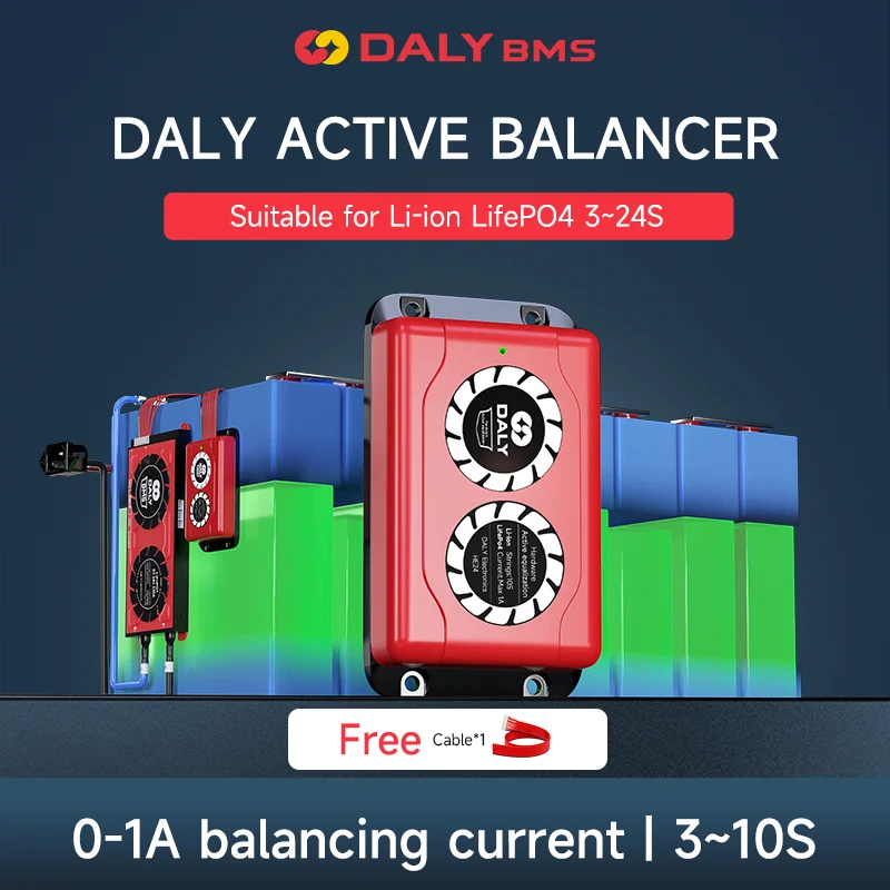 Daly Li-ion LFP Battery 1A Active Balancer Current 12V 24v 36V BMS Active Balance Accessorie Hardware Version 3S 4S 6S 7S 8S10S