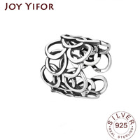 BFCLUB  Silver Color New Simple Vintage Circle Rings Retro Distressed Opening Handmade Ring Fashion Fine Jewelry