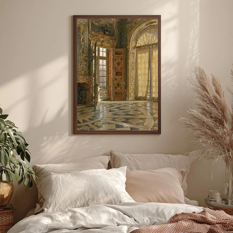 European Village Rooftops Bridge Italian Cityscape French Architecture Poster Canvas Painting Print Rustic Country Home Decor