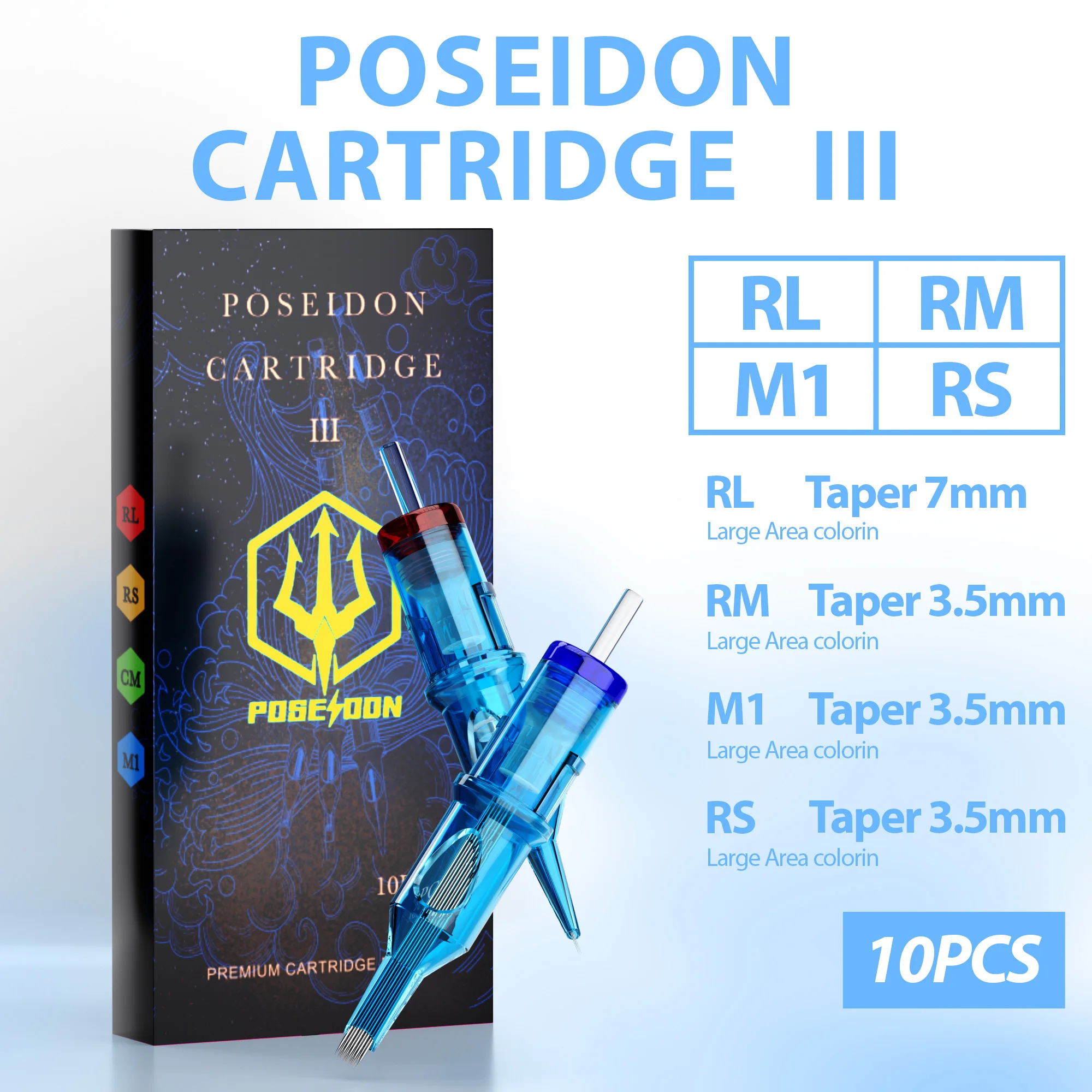 10Pcs POSEIDON V3 Pro Tattoo Needles High Quality Disposable Permanent Makeup Tattoo Cartridge Needles For Tattoo Machine