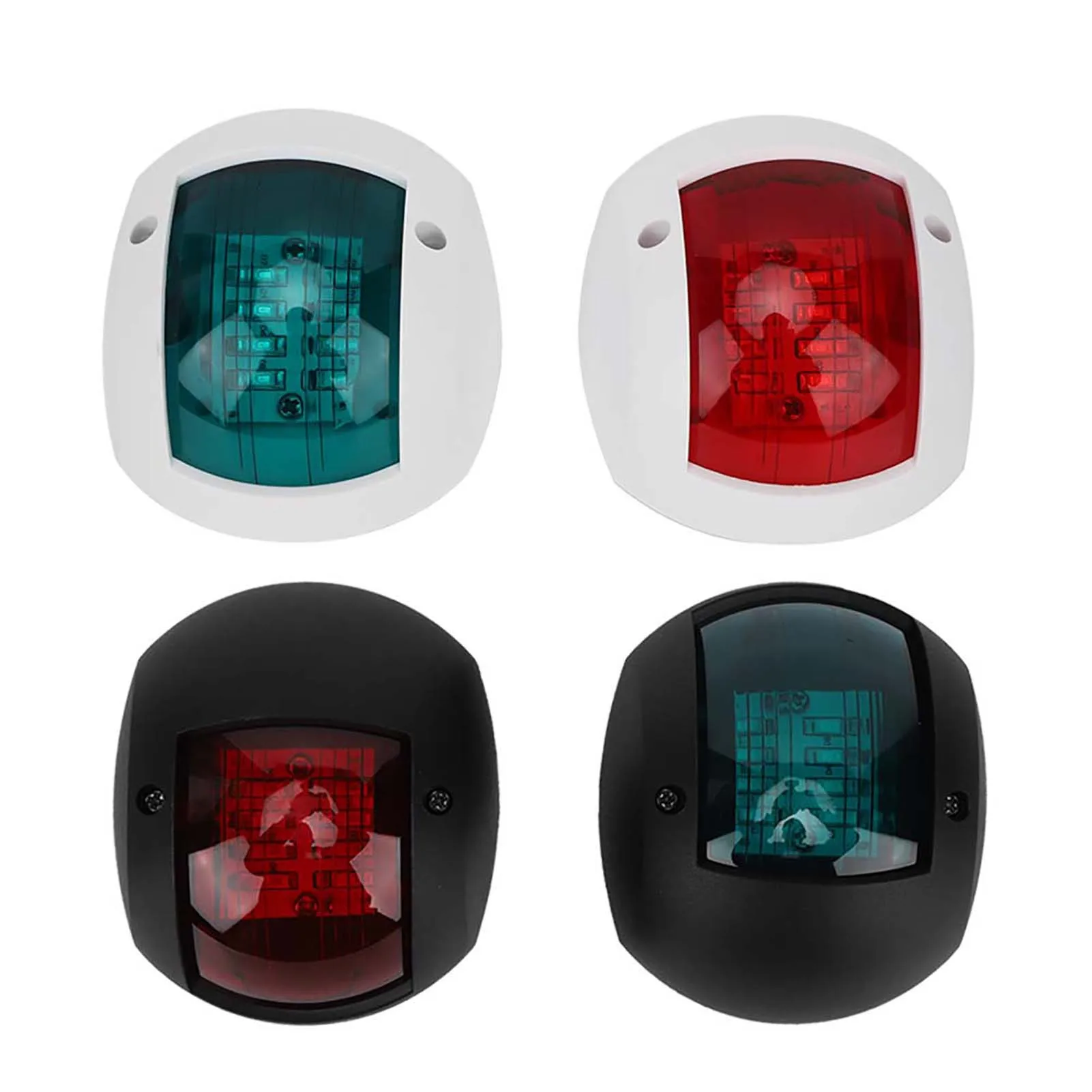 Boat Sidelight Navigation  Light Pair of  Lamp Spherical Red Green LED Waterproof Boat Navigation Light DC12V-24V 3W