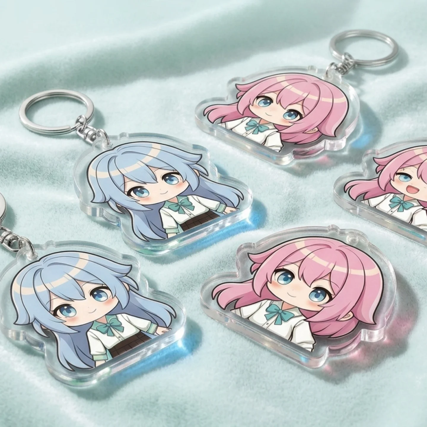 Keychain Customized for Pets Portraits and Cartoon Anime Images Clear Acrylic Key Chain Design Making Cute Keyring Goods Made