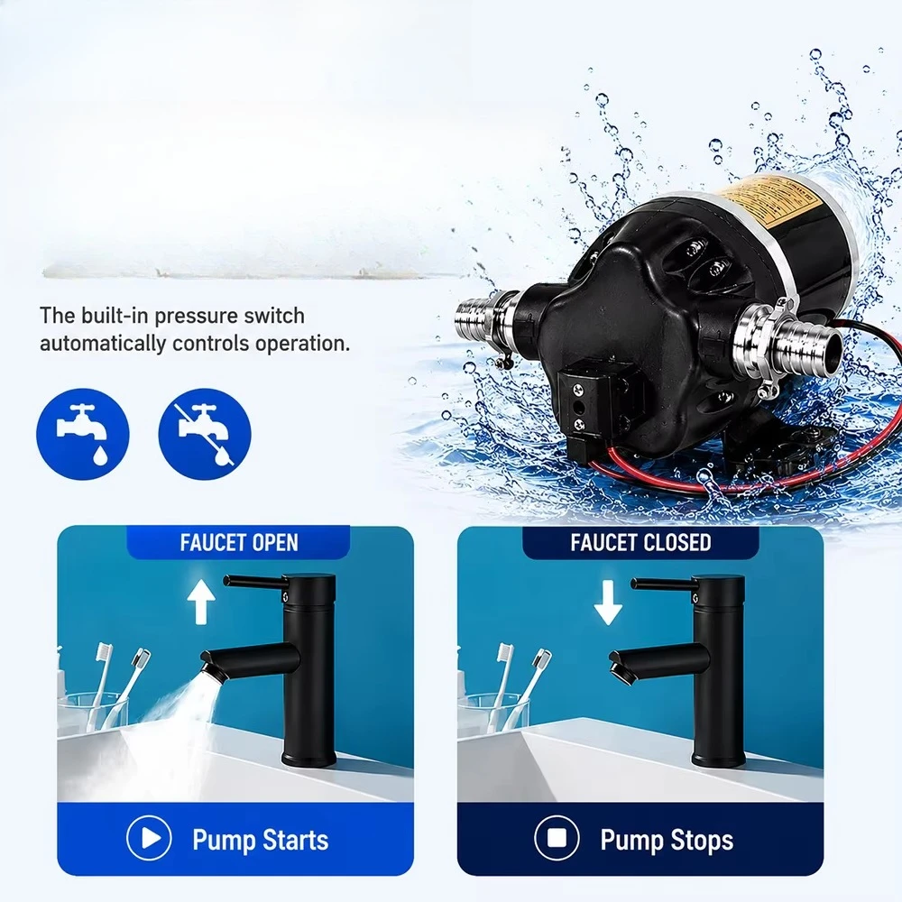 Transfer Pump Agricultural Sprayer  Pressure Switch  Chemical Resistant  Self-Priming Diaphragm  12V Water