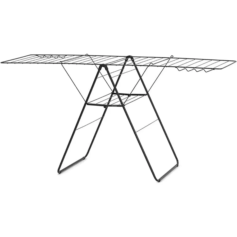 

HangOn Laundry Drying Rack (82t / Matt Black) Compact, oldaway, Adjustable Indoor StainlSteel Clothes He