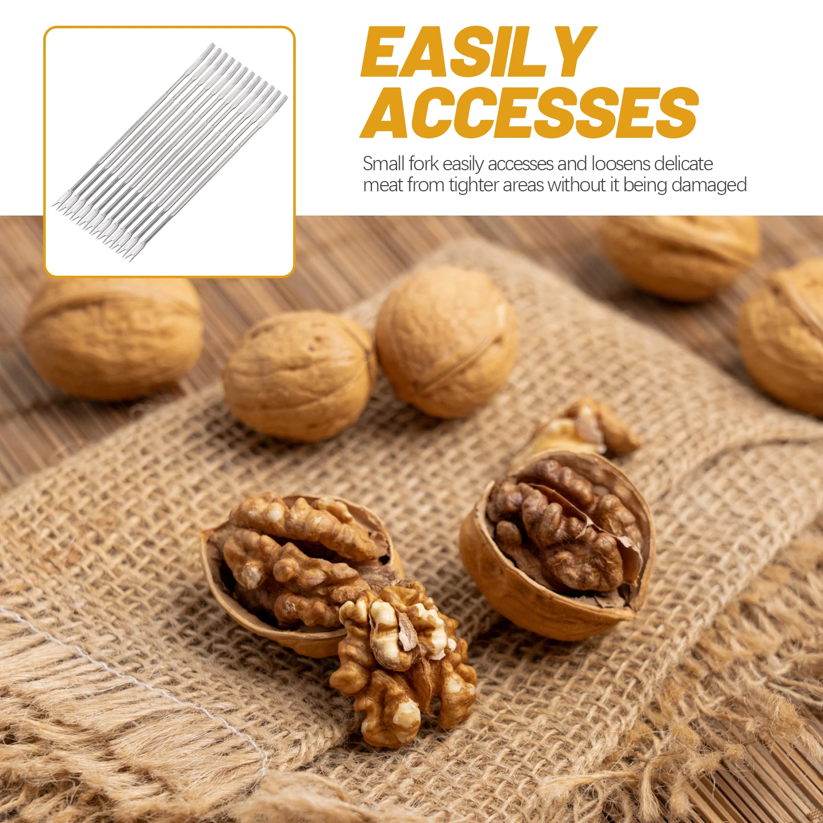 

Stainless Steel Forks Crab Lobster Nut Pick Tools Premium Kitchen Eating Walnut Fork Utensils Shell Fish Walnut