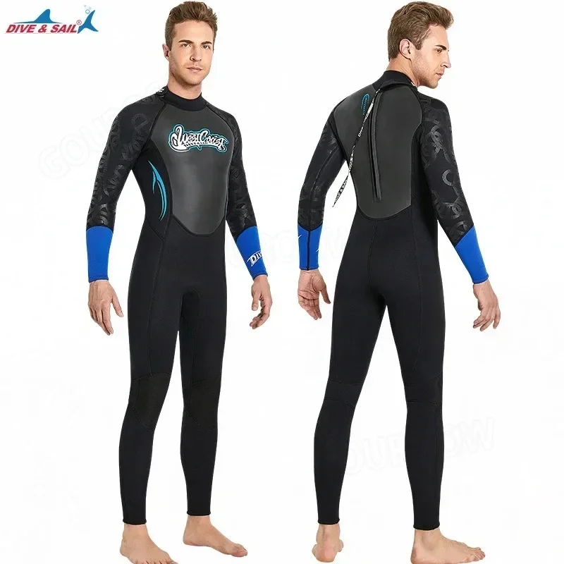 

3MM Neoprene Wetsuist Men One-piece Surfing Diving Suit Long-sleeve Warm Women Full Body Swimsuit Scuba Snorkeling Wetsuit