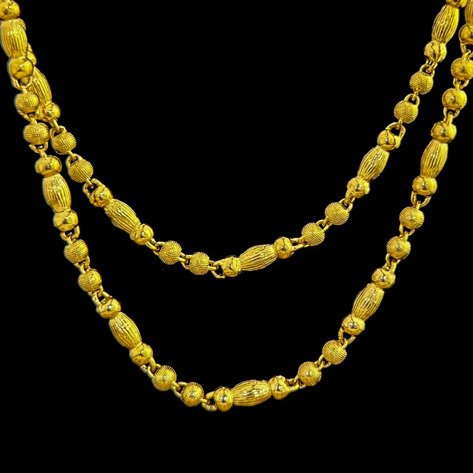 

Luxury 24K 9999 Pure Gold real gold Peanut Bean Beads Men's Necklace Buddha Beads Necklace