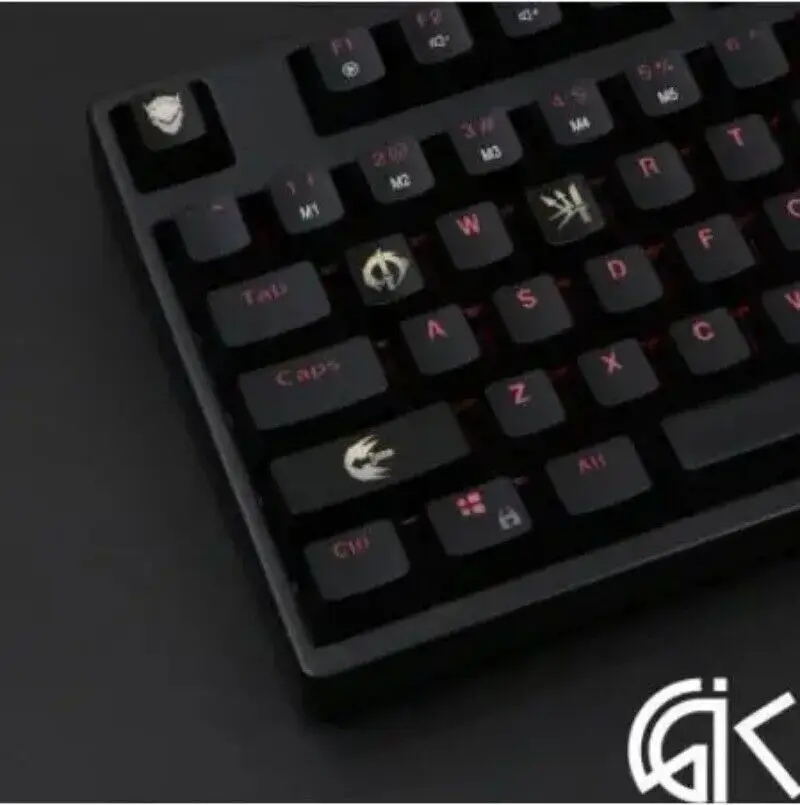 Juego de tapas de retroiluminación ABS grabadas OW GENJI, Teclado mecánico para jugadores, 4 unidades