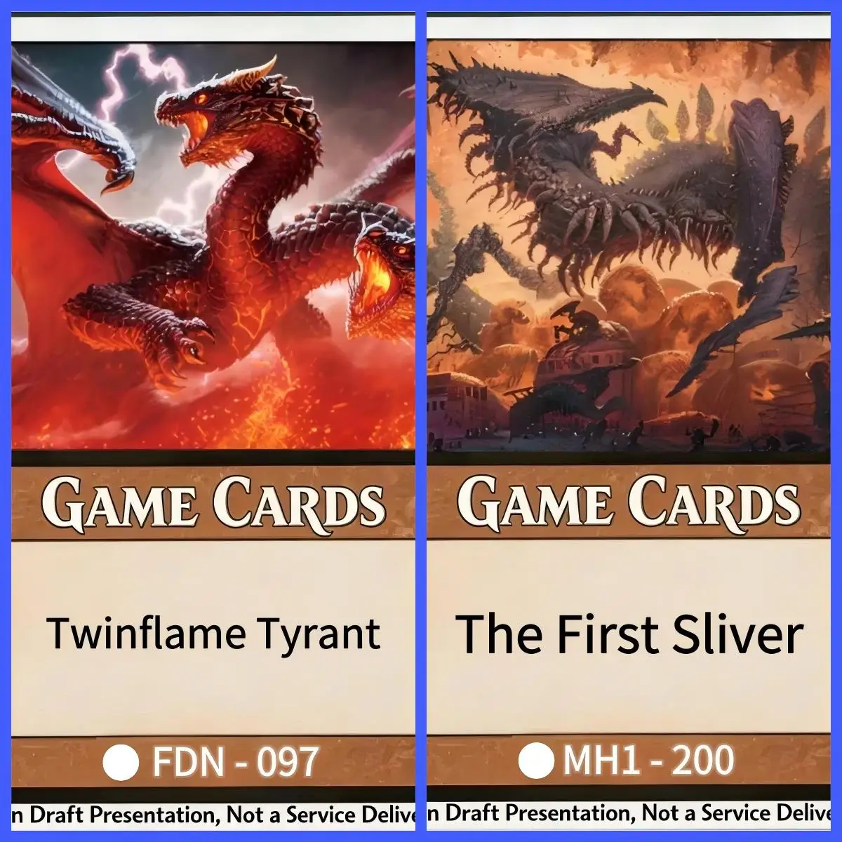 Venta de cartas proxy de la mejor calidad de Holo part Twinflame Tyrant The First Sliver Utvara Hellkite Dracogenesis Doubling Season