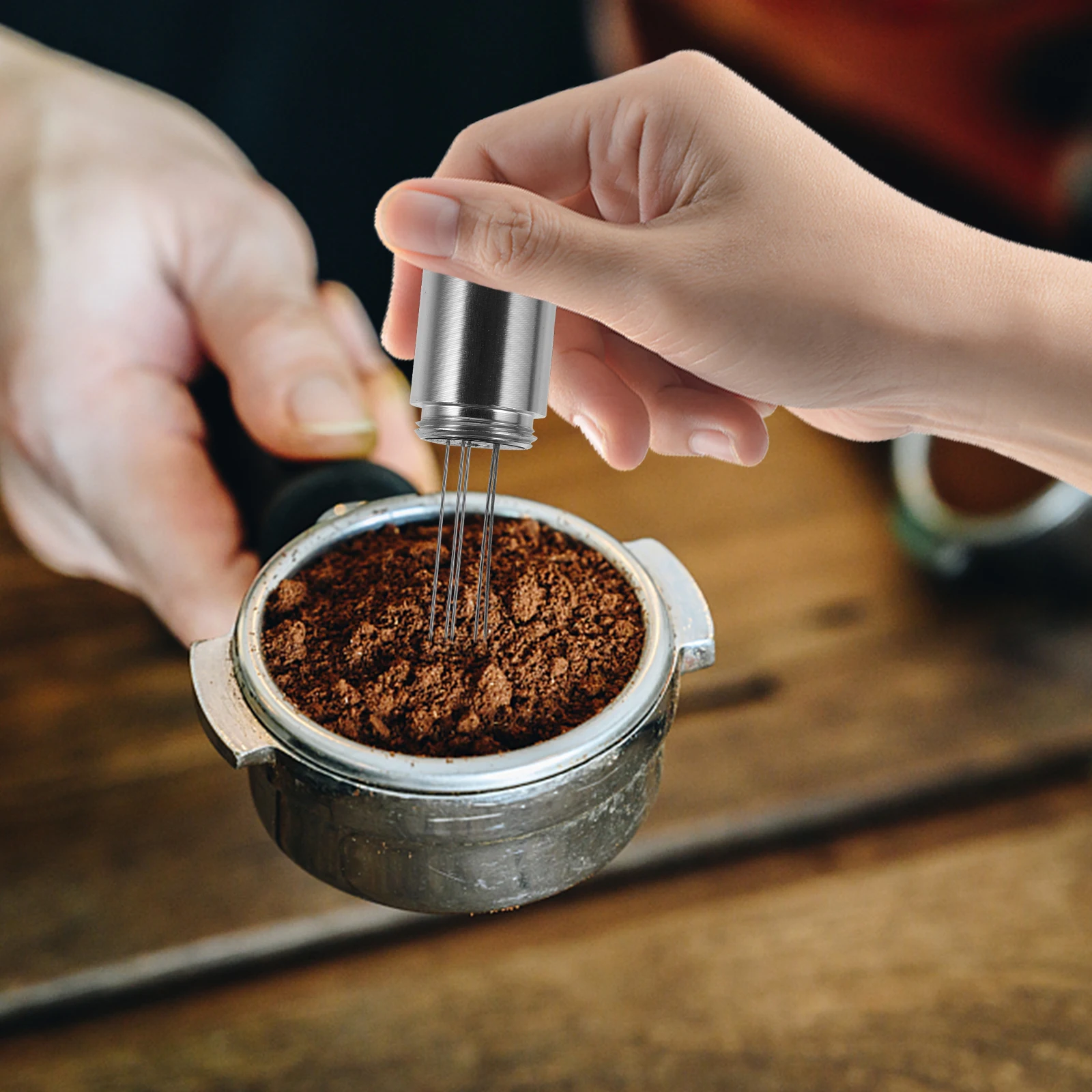 

Coffee Powder Stirrer Needle Uniform Distribution Stainless Steel Base Ergonomic H Home Café Shop Professional Personal Use
