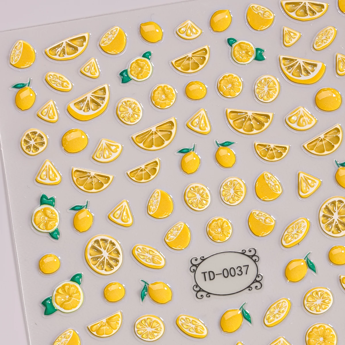 1 unidad de pegatinas 5D de gelatina de limón para uñas, calcomanías autoadhesivas en relieve de frutas para decoración de manicura DIY