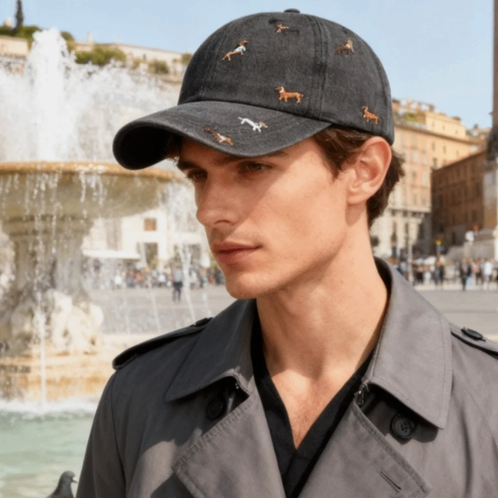 Fashion Punk Embroidery Puppy Cap Washed Cotton Vintage Baseball Cap Soft UV Protection Distressed Baseball Cap Women 5