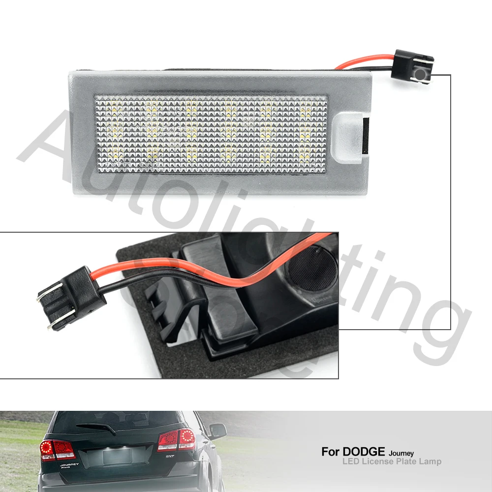 2ชิ้นโคมไฟป้ายทะเบียน LED สำหรับหลบการเดินทาง2008-2020 Fiat freemont 2011 2012 2013 2014 2015 2016 CAN-BUS # 68188219AA